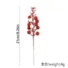 Decoraciones navideñas transfronterizas: Guirnalda de bayas de dos tonos de 15 puntas con fruta de la fortuna con purpurina dorada, ramas de árbol de Navidad, bayas rojas