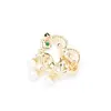 Broche de Piedra Tallada con Patrón de Nube y Perla, Estilo Chino de Gama Alta, Forma de Abanico con Goteo de Aceite, Broche Pequeño Elegante para Mujer