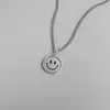 Acero de titanio simple estilo japonés y coreano, cara sonriente giratoria personalizada, cara llorando, estado de ánimo, moda, collar de celebridad de Internet estilo coreano, collar hip hop para hombres y mujeres