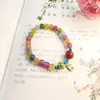 Pulsera de color turmalina arcoíris, pulsera de cristal de turmalina de alta imitación para mujer, traje de collar de jade color macarrón