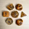 Juego de Dados Poliedros D&D con Patrón de Mármol, Color Mixto Transparente D4D6D8D10D12D20 Caras, Coc, Juego de Mesa, Juego de Siete Piezas