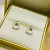 Celebridad de Internet Coreana Pendientes Cuadrados de Aceite Pintados en Blanco Diseño de Nicho Personalidad Dulces y Frescos Pendientes de Moda Pendientes