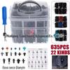 635 Peças Caixa Fivela 22 Tipos Mistos Kit de Reparo de Para-choque de Carro Fixador Kit Parafuso de Expansão