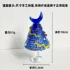 Árvore de Natal de Vidro Pura Feita à Mão Zibo Lua e Estrela, Enfeite de Mini Árvore de Natal com Fio Enrolado Colorido