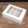 Caja de Empaque para Cupcakes Transparente con Ventana de 4 Compartimentos/6 Compartimentos Blanca Caja de 12 Divisiones Caja de Empaque para Postre de Té de la Tarde