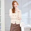 Novedad Otoño/Invierno 2026: Cárdigan de punto cálido para mujer, cuello redondo, 100% cachemir puro, color liso, de un solo botón, suéter cálido