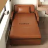 Sofá cama de doble propósito para siestas, sofá cama de estilo chino vintage, cama plegable de cuero encerado al aceite, multifuncional y plegable