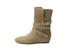 Botas Apiladas Melaleuca con Aumento de Altura Oculto Botines para Mujer Otoño/Invierno 2026 Nuevas Botas de Media Caña Uso de Dos Maneras Botas Vaqueras Occidentales Modernas