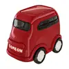 Lixeira em formato de ônibus com rodas, móvel, para uso doméstico, com tampa de botão de pressão, design de compartimento duplo, adequada para salas de estar, quartos e quartos de crianças