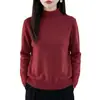 Suéter Feminino 2026 Outono/Inverno Novo Gola Alta Meio Vazada Borda Enrolada Estilo Preguiçoso Solto Suéter Macio e Felpudo Blusa Base