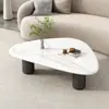 Mesa de centro redonda de mármore para sala de estar em casa, apartamento pequeno, casa alugada, mesa de centro moderna minimalista criativa da moda de luxo leve