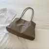 Bolsa tote minimalista estilo coreano com toque descontraído, cor sólida, nova coleção outono 2026, grande capacidade, adequada para trabalho e deslocamento, bolsa de ombro ou de axila