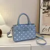 Bolsa de Mão com Bolinhas Estilo Delicado Bolsa Pequena Design Simples com Fivela de Couro Pingente de Estrela Bolsa de Ombro Único Transversal Bolsa Feminina Multicolorida