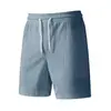 Exportación Transfronteriza Hombres Europeos y Americanos Verano 2025 Nuevo Corduroy 3D Color Sólido Cordón Holgado Pantalones Cortos Deportivos para Hombres