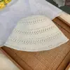 Sombrero de Pescador Tejido Hueco de Color Sólido Estilo Japonés para Mujer, Versátil para el Verano, Protección Solar, Cubre Rostro, Circunferencia de Cabeza Grande