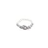 Anillo de cuerda con estampado de perlas de agua dulce de estilo coreano para mujer, anillo de dedo ligero de lujo a la moda para otoño e invierno, anillo sencillo y combinable de alta calidad.