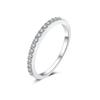S925 prata esterlina anel moissanite fêmea simulação diamante anel linha drill tail ring fêmea D cor all-match V-shaped row drill empilhado broca quebrada