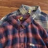 Camisa Xadrez Pesada Retro Estilo Americano para Homens, Manga Longa, Caimento Solto, Camisa Tendência Estilo Japonês, Jaqueta Cardigan para Homens