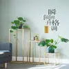 Soporte de Flores para Interiores de Hierro Forjado Estilo Nórdico, Estante de Almacenamiento Simple de Lujo Ligero de Pie para Sala de Estar Balcón, Mesa para Flores con Acabado de Pintura Nano