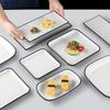 Plato Largo Estilo Japonés de Melamina Plato para Sushi Vajilla para Restaurante de Barbacoa Coreana Plato Plano Rectangular para Hot Pot Barbacoa