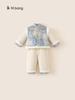Ropa para Niños Yubao Traje de Vestir de Invierno para Niños Conjunto de Dos Piezas Estilo Guofeng para Niños Ropa Gruesa Acolchada de Algodón con Forro Polar Ropa de Año Nuevo