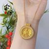 Florecen las Flores, Aparece Buda - Colgante de Buda en Oro Arena, Cobre Incrustado con Diamantes, Loto Chapado en Oro, Nuevo Estilo Chino, Cadena Clavicular Moderna y Versátil