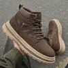 Otoño e Invierno Nuevas Botas Cortas Casuales de Trabajo de Suela Gruesa de Caña Alta para Hombre Moda Tendencia Botas Martin Antideslizantes Resistentes al Desgaste