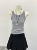 Spice Girls Estilo Coreano Sin Mangas de Tirantes Ropa Exterior de Verano Cubre Pecho Hilo Ajustado Ajustado Camisa Chaleco de Color Sólido para Mujer