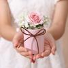 Cubo Pequeño para Sostener Flores, Tubo para Arreglo de Flores de Ramo Individual, Cubo Redondo Pequeño Rosa, Caja de Empaque para Ramo de Hilo DIY, Caja de Regalo