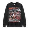 Marca Americana Retro Trendy Transfronteriza Camiseta Casual de Trapecio Volador MJ Estampada de Manga Corta Sudadera con Capucha de Cuello Redondo de Trabajo Pesado
