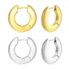 Pendientes de Aro Grandes Lisos Minimalistas Nuevos Europeos y Americanos, Puños de Oreja Versátiles de Estilo Genial Ins de Personalidad, Cobre Chapado en Oro