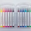 Conjunto de canetas de aquarela com ponta macia triangular de plástico 24 cores 36 cores pincel de pintura para crianças apagável lavável