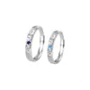Anéis de Casal Brilhantes S999 Prata Esterlina Galaxy, Design Simples Texturizado, Anéis de Dedo, Joias, Perfeito como Presente de Aniversário para Sua Namorada