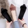 Otoño 2024 Nuevo Estilo Japonés Zapatos de Punta Aguda Decoración Peluda Suela Suave Linda Zapatos de Hada Suaves Zapatos Gorro Estilo Bosque