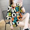 Camiseta de Algodón para Mujer Manga Corta 2024 Nuevo Verano Largo Medio Holgada Moderna Estilo Ins
