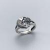 Anillo plateado Chiba femenino plata tailandesa joven personalidad pez koi joyería de plata 925 abierto nudo de hueso novias no pueden dejar el color
