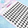 10 filas de pestañas postizas salvajes puras perezosas tallo fino frito demonio pequeño de dibujos animados racimos individuales pestañas segmentadas