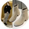Botas Martin otoño e invierno nueva moda punta tacón grueso botas de moda manga gamuza botines zapatos de uso diario