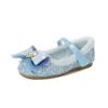 Zapatos de Princesa para Niñas Zapatos Forrados de Felpa Invierno Nuevo Estilo Zapatos Planos para Niña Zapatos de Cristal Elsa Zapatos Azules de Suela Blanda