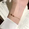 Xigu H0176 Pulsera de Plata S925 Completa Doble Mariposa Circonita para Niñas Diseño Nicho Estilo Coreano Joyería de Alta Gama