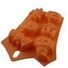 Molde de Silicona para Pastel de Relleno Transfronterizo 6 Agujeros Festival de Fantasmas de Halloween Muñeco Calabaza Cráneo Molde para Hornear DIY