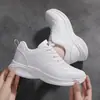 Tenis para mujer, zapatos casuales blancos, tenis de cuero de suela plana, impermeables, cómodos y duraderos, con suela suave, en negro
