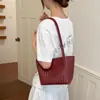 Bolso cubo tejido vintage, modelo nuevo 2026, bolso de hombro de gran capacidad para el día a día con bolso pequeño a juego