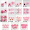 Conjunto de alta qualidade com 15 peças de cabeças de flor de rosa de seda artificial rosa para presilhas DIY, grinaldas, arranjos florais e acessórios decorativos