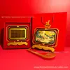 2026 Novo Estilo Chinês Sucesso em Pata de Cavalo Ouro Ornamento de Mesa Estilo Chinês Rotativo Frente e Verso Calendário Anual Conjunto de Decoração de Mesa Venda por Atacado Disponível