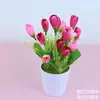Hermosas Plantas Pequeñas Decorativas en Maceta Flores de Plástico Flores Artificiales Juego de Flores de Simulación Decoración de Bonsái Sala de Estar Hogar Arreglo Floral Plantas en Maceta