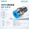 Conector Recto Roscado FESTO QS-1/8-6 G1/8; 6 Conectores de Tubería Industriales Originales Genuinos En Stock