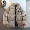 Jaqueta de Algodão Grossa Estilo Americano para Outono e Inverno, Nova Moda Tendência, Corta-Vento, Quente, com Gola Alta, Casaco de Algodão Casual Versátil Espessado para Homens