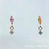 Brinco Pingente G23 Titânio Liga de Titânio Astmf-136 Zircônia Redonda Única Marquise Piercing Labial Stud de Titânio com Rosca Interna