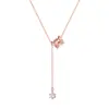 Colar S999 Prata de Lei Cintura Fina para Mulheres com Design de Pingente Longo, Corrente de Clavícula Exquisita de Luxo Leve de Alta Qualidade